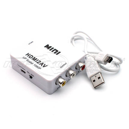 Конвертер HDMI to AV (RCA) + Audio, питание mini USB, фото 1