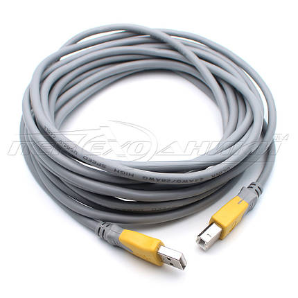Кабель USB 2.0 AM — BM з феритом для принтера (висока якість), 5 м, фото 3