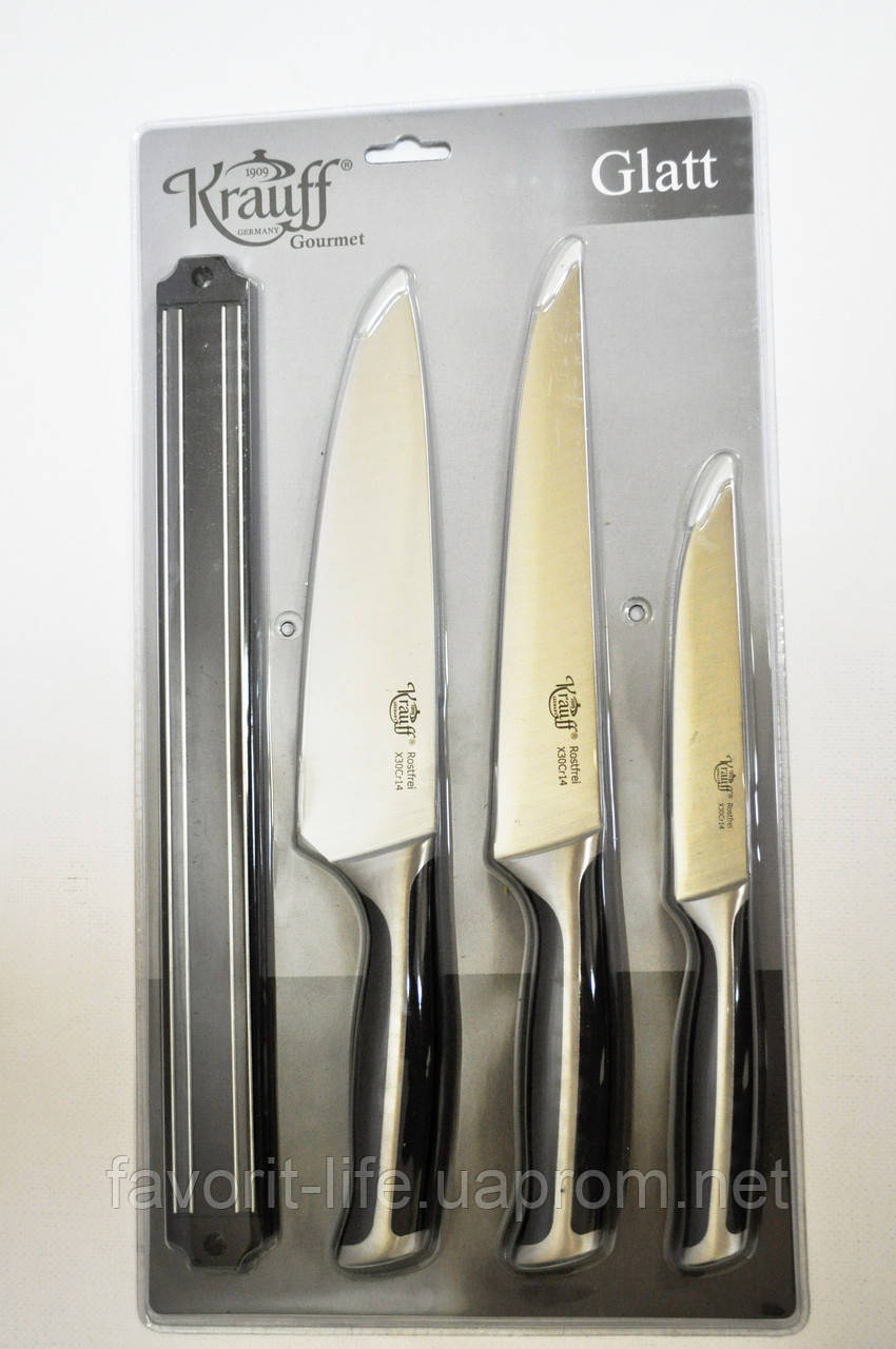 Набор ножей на магнитном держателе Krauff 29-243-025 4 предмета (87399) - фото 2 - id-p658234342