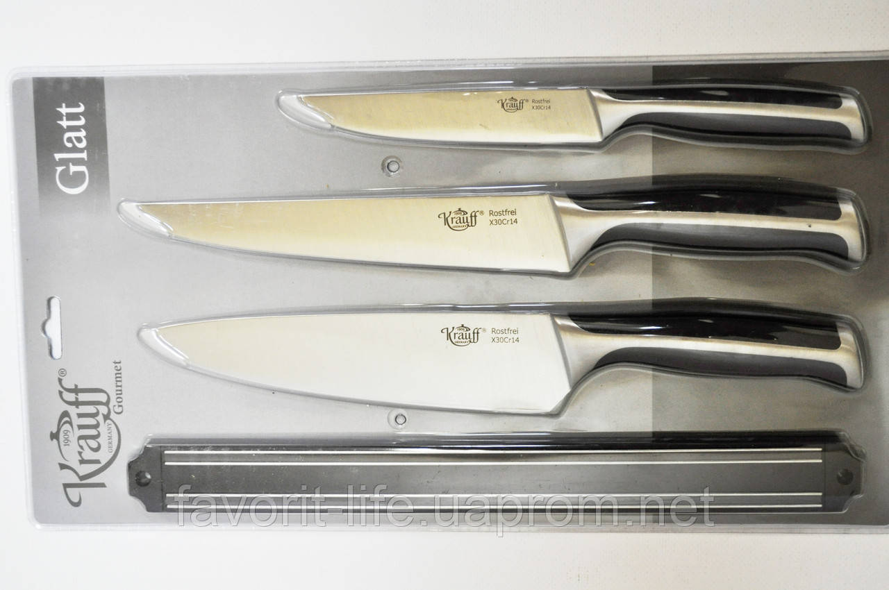 Набор ножей на магнитном держателе Krauff 29-243-025 4 предмета (87399) - фото 4 - id-p658234342