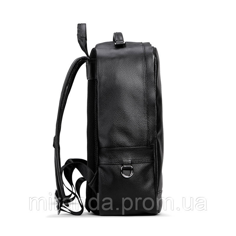 Рюкзак мужской городской кожаный LIELANG. Ранец из натуральной кожи (черный) - фото 3 - id-p1150284688