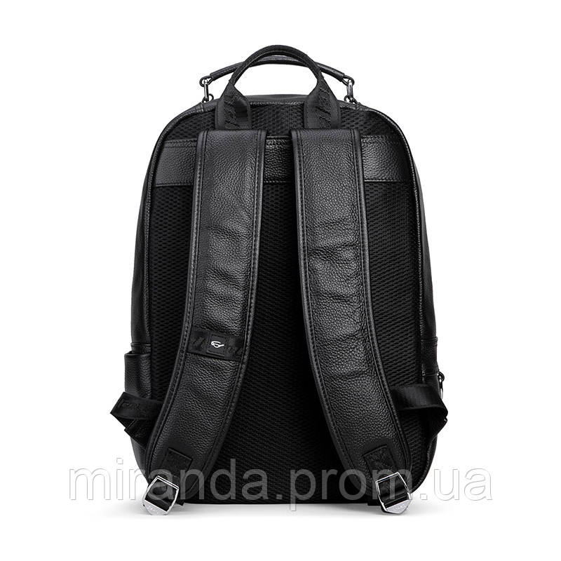 Рюкзак мужской городской кожаный LIELANG. Ранец из натуральной кожи (черный) - фото 4 - id-p1150284688