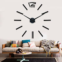 Часы настенные 3D "DIY" от 60 до 120 см цвет черный (ZH212-B)