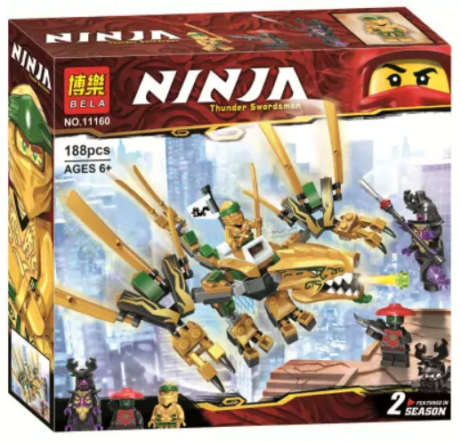 Конструктор Ninja Ниндзяго Золотой Дракон BELA - фото 1 - id-p1334599653
