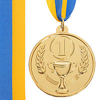Награда медали спортивные с лентой (1шт.) BOWL d=65 мм C-3182, 1 место (золото): Gsport