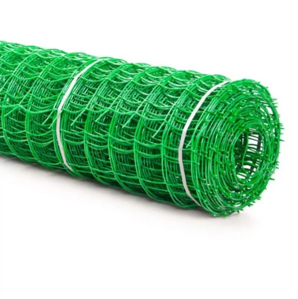 Сітка 95*85 пластикова 1.0х20 м (зелена) квадрат сітка для огорожі