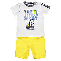 Яркий детский комплект для мальчика футболка+шорты BRUMS Италия 141BDEA004 Белый .Хит!