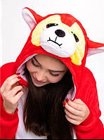Пижама кигуруми для детей и взрослых Красный Хаски|кенгуруми.Топ! .Хит!