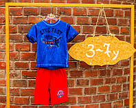 Яркая детская футболка для мальчика с надписью iDO Италия 4|Q817 Синий .Хит!