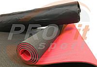 Коврик Yoga mat TPE+TC 6мм + ЧЕХОЛ двухслойный для йоги и фитнеса, йогамат, мат-каремат черный-красный