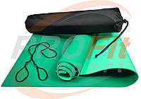 Коврик Yoga mat TPE+TC 6мм + ЧЕХОЛ двухслойный для йоги и фитнеса, йогамат, мат-каремат зеленый-мятный
