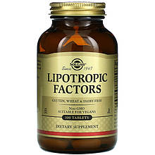 Ліпотропні чинники SOLGAR "Lipotropic Factors" виведення жирів і токсинів із печінки (100 таблеток)