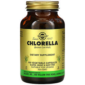 Хлорела, SOLGAR "Chlorella (Broken Cell-Wall)" (100 капсул)