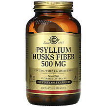 Шовка насіння подорожника SOLGAR "Psyllium Husks Fiber" розчинна клітковина, 500 мг (200 капсул)
