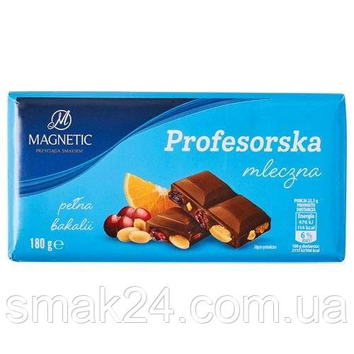 Шоколад молочный "Профессор" с Апельсином, Арахисом и Изюмом Magnetic Profesorska 180 г Польша - фото 1 - id-p1588109677