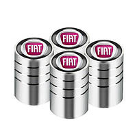 Ковпачки на ніпель із логотипом Fiat Alitek Long Silver Фіат Logo white/Red, 4 шт.