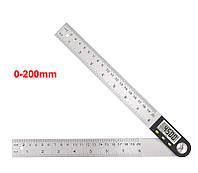 Цифровий кутомір 200 мм для вимірювання внутрішніх і зовнішніх кутів