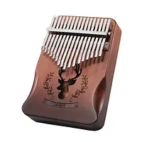 Калімба музичний інструмент на 17 язичків (преміум'якість) — Коричневий