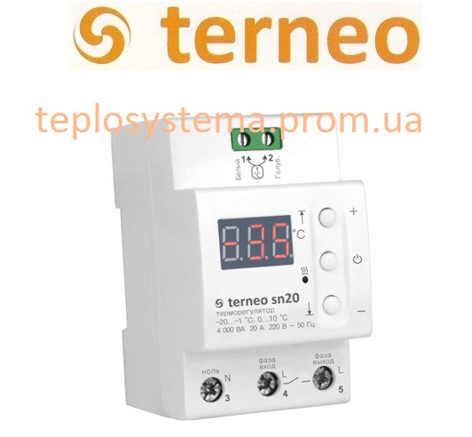 Терморегулятор Terneo sn для керування системою сніготиння (на DIN-рейку), Україна