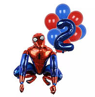 Шарики Человек Паук и шарик цифра 2 - в наборе 12 шариков, размер не указан
