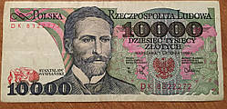 Бона 10000 златих 1988 р.в. Польща!