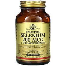 Селен бездрожовий SOLGAR "Selenium" для підтримки імунної системи, 200 мкг (250 таблеток)