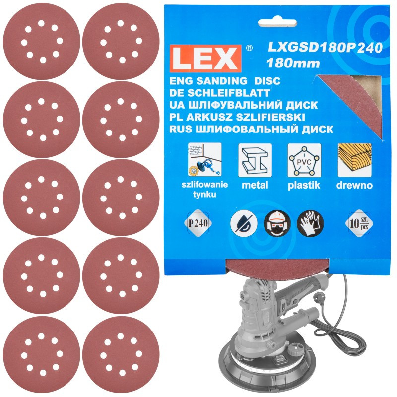 Шкурки до шліфмашини LEX LXGSD180P240, фото 1
