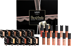 Подарочный набор для макияжа NYX Cosmetics Box of Goodies Advent Calendar 12 Lipsticks & 12 Eye Shadows