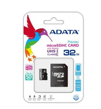 Карта пам`яті 32Gb Micro-SDHC A-Data Premier R-80Mb/s (adapter)class10 №3947