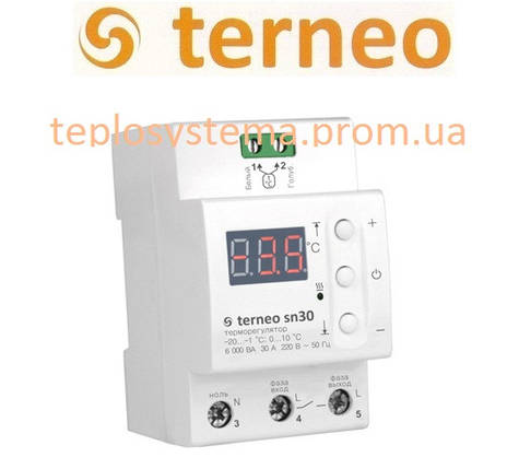 Терморегулятор для керування системою снігопаювання Terneo sn 30 (на DIN-рейку), Україна, фото 1