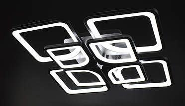 Люстра світлодіодна стельова LED світильник для квартири на стелю лед з пультом 25918 Чорний 10х56х56 см. ID 3944432, фото 3