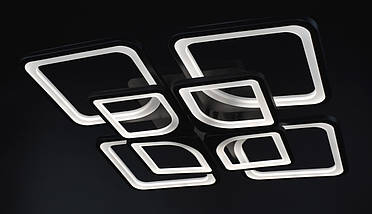 Люстра світлодіодна стельова LED світильник для квартири на стелю лед з пультом 25918 Чорний 10х56х56 см. ID 3944432, фото 5