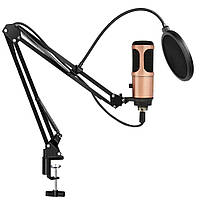 Студійний мікрофон Music D. J. M900U USB зі стійкою і поп-фільтром Bronze (7331)