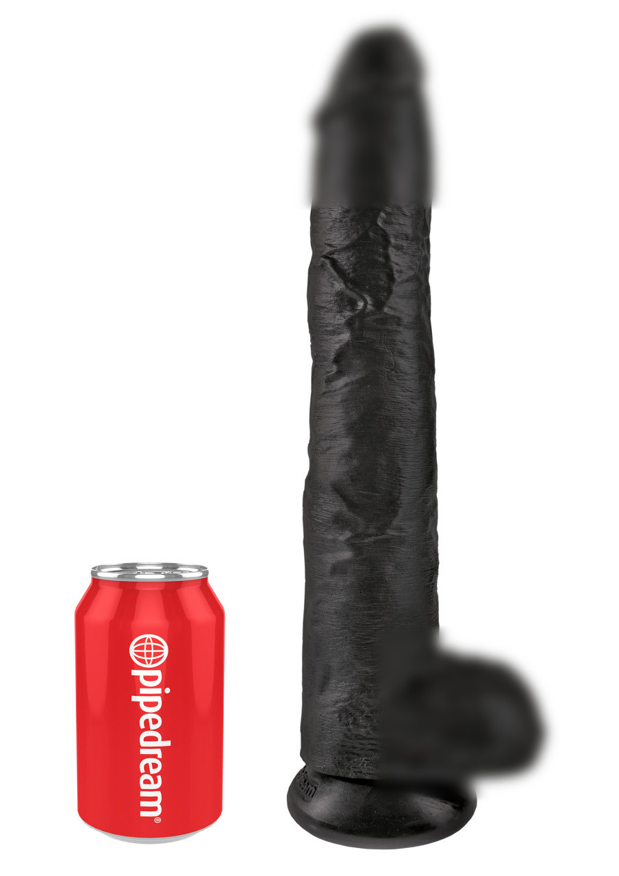 Фалоїмітатор KING COCK 14INCH COCK WITH BALLS BLACK, 35,5х6 см., фото 1