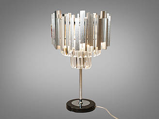 Настільна лампа з кришталевими підвісками цоколь E14 колір Срібло Diasha 901-T-SL satin