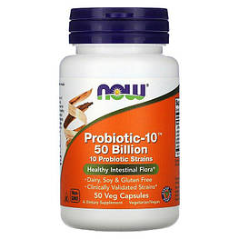 Probiotic-10 50 Billion Now Foods 50 капсул