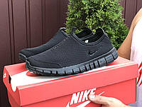 Кроссовки мужские Nike Free Run 3.0 Найк Фри Ран Черные Сетка Размер 44 (28см)