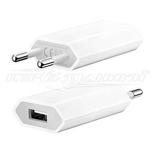 Мережевий зарядний пристрій USB, 5V 1A (1USB), білий, фото 2