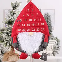 Адвент календар Новорічний Гном з фетру до Різдва - Червоний