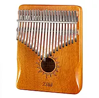 Калимба Zani музыкальный инструмент на 21 язычок (премиум качество) - Желтый
