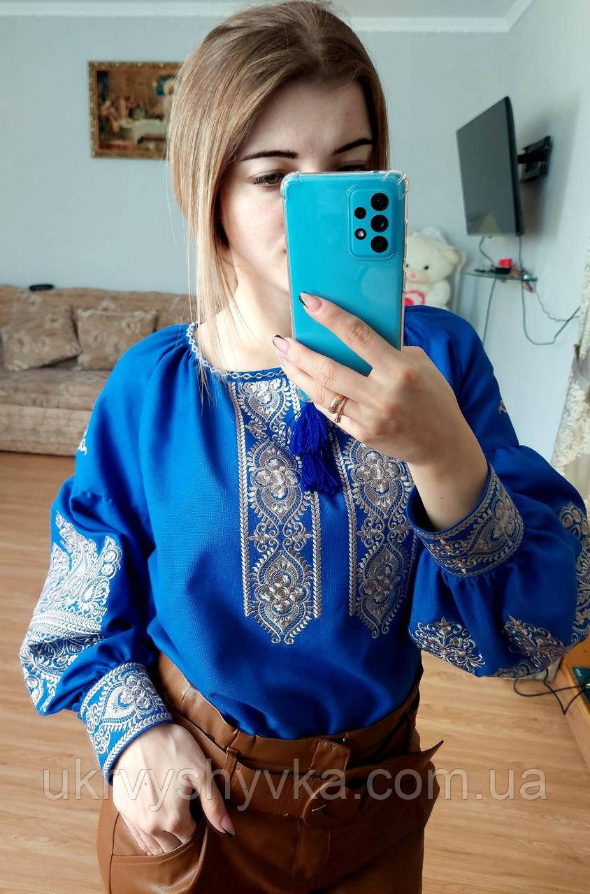 Сучасна Вишиванка "Синя Далія" (ID#1588163194), Цена: 1500.