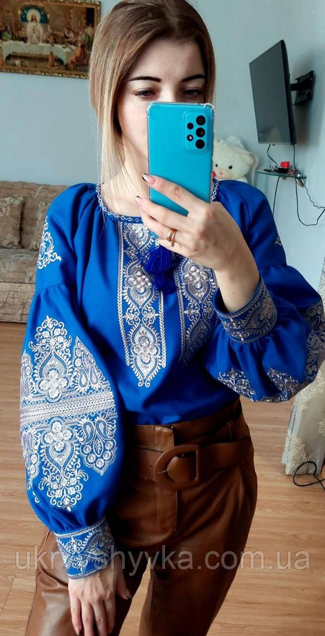 Сучасна Вишиванка "Синя Далія" (ID#1588163194), Цена: 1500.