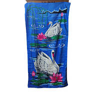 Рушник махровий х/б 75*150 Китай Лебідь 30033624, фото 3