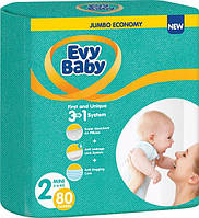 Подгузники детские Evy Baby Mini Jumbo 2 (3-6 кг), 80 шт