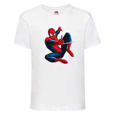 Футболка дитяча Людина Павук 007 (SPM 007 wh) біла, розмір 104-116-128-140-152-164 см