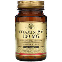 Вітамін В6, SOLGAR "Vitamin B-6" 100 мг (100 таблеток)