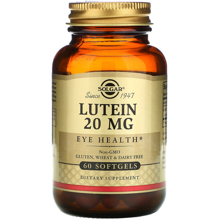 Лютеїн SOLGAR "Lutein" 20 мг (60 гелевих капсул)