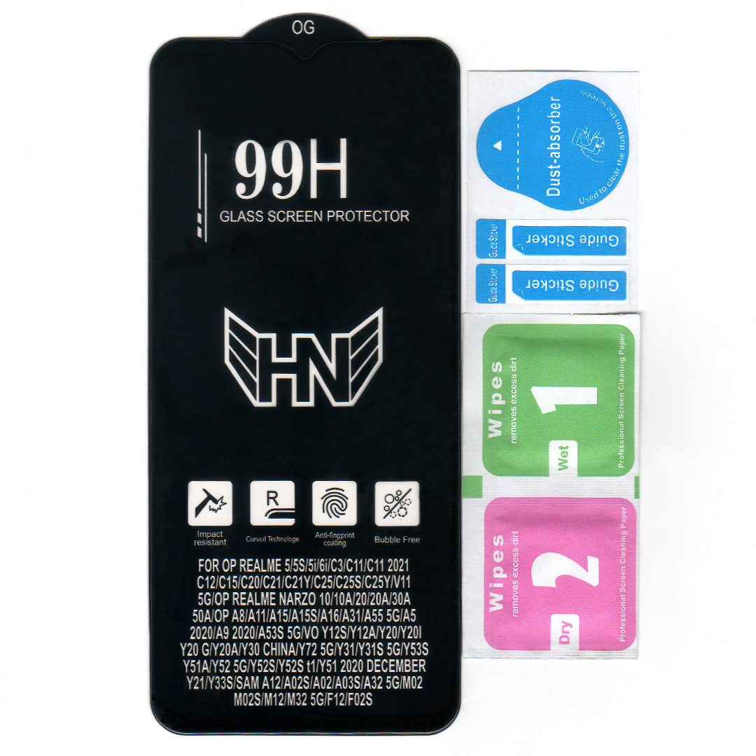 Захисне скло 99H для Oppo A15 / A15s | Full Glue | Big Edge