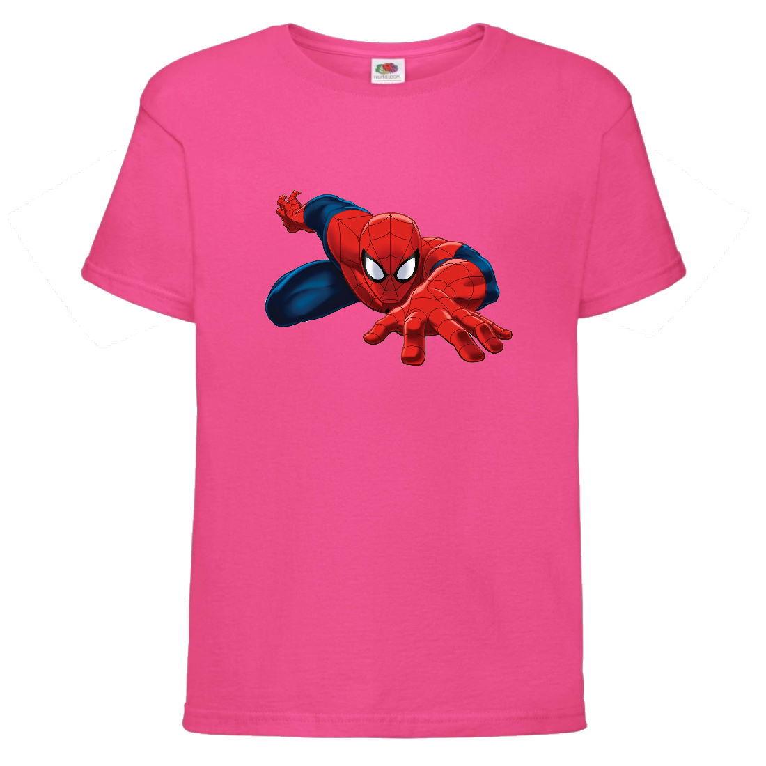 Футболка дитяча Людина Павук 004 (SPM 004 crm) малинова, розмір 104-116-128-140-152-164 см, фото 1