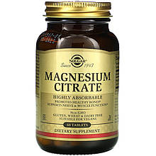 Цитрат магнію SOLGAR "Magnesium Citrate" підтримка нервової системи (60 таблеток)